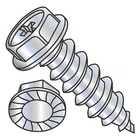 Usa Industrials Self-Drilling Screw, #10-16 x 3/8", Zinc Plated Steel Flange Hex Head Phillips Drive BULK-SCRW-15660